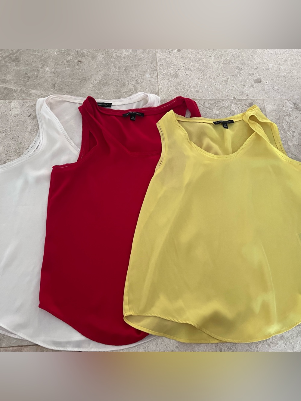 Banana Republic Tank Tops Bundle in White, Red, Yellow - Set of 3